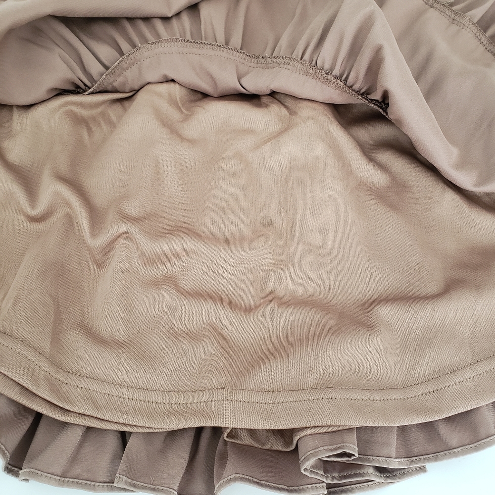 Aeom Satin Mauve Ruffled Long Sleeve Dress Small - Picture 13 of 16
